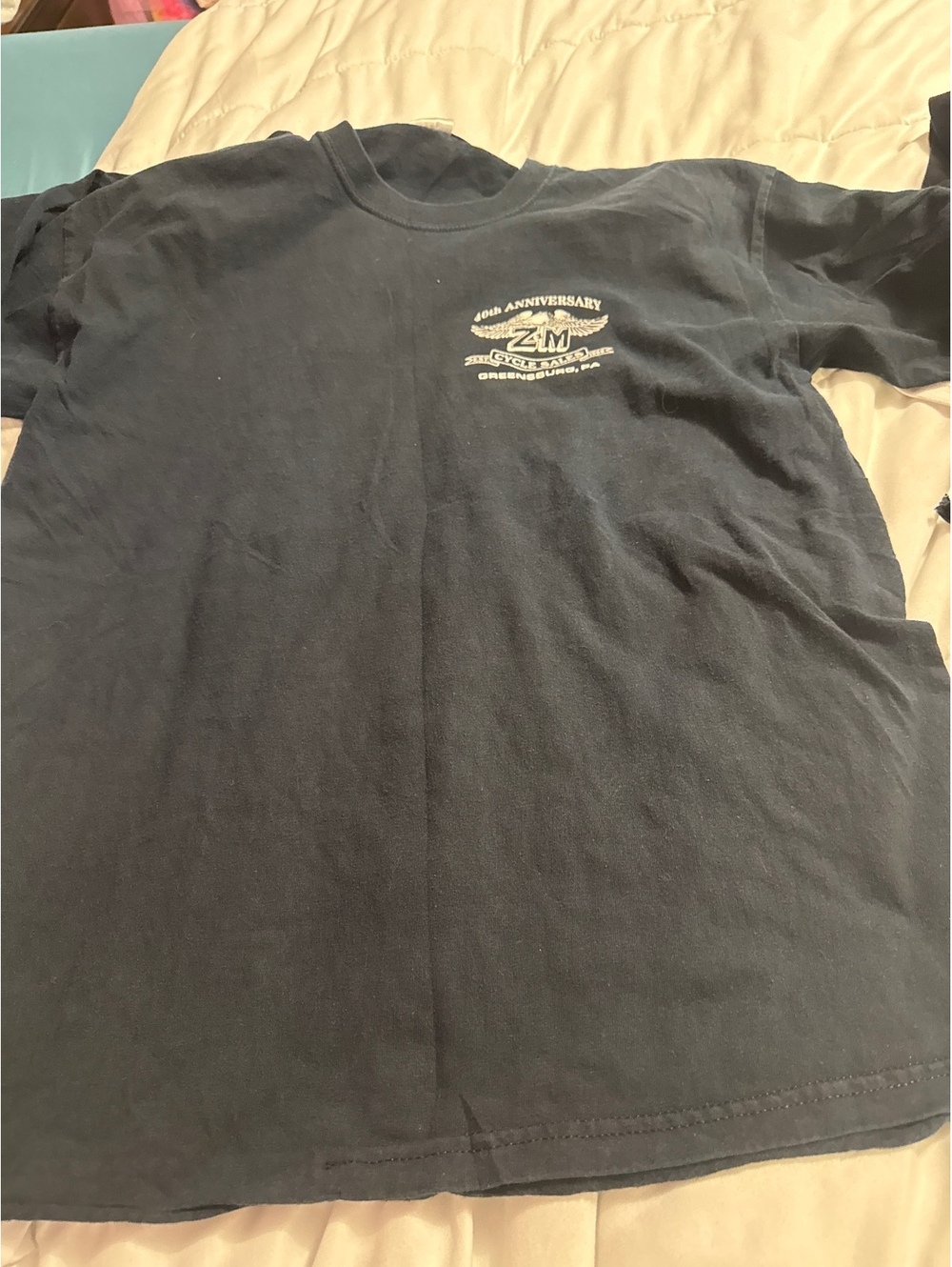 Gildan Ultra Cotton Z&M Cycle Sales 40th Anniversary T-Shirt Large Black